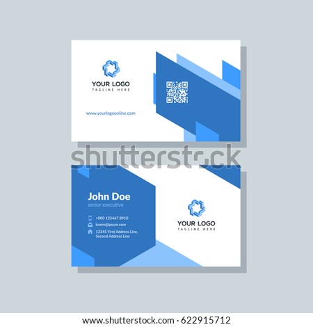 blue business card