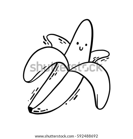 Banana Cartoon Vector Illustration Doodle Stock Vector 97203629 ...
