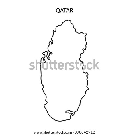 Download Qatar Map Outline Stock Illustration 398842912 - Shutterstock