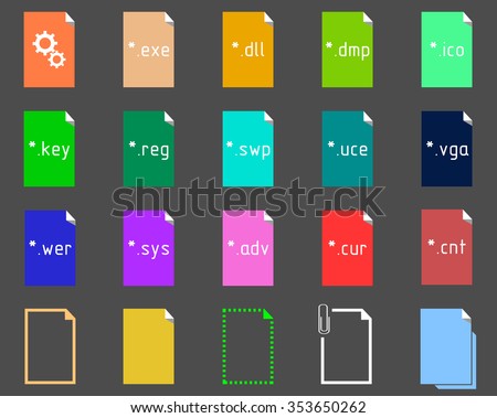 Set Image File Extension Icons Stock Vector 353650292 - Shutterstock