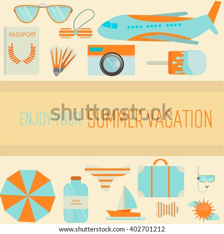 poster enjoy your summer vacation summer stock vector royalty free