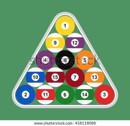 Flat Set Billiard Balls Arranged Gray Stock Vector 458118088 ... Flat Set Billiard Balls Arranged Gray Stock Vector 458118088 ...