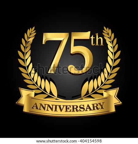 75th Golden Anniversary Logo Ring Ribbon Stock Vector 404154598 ...