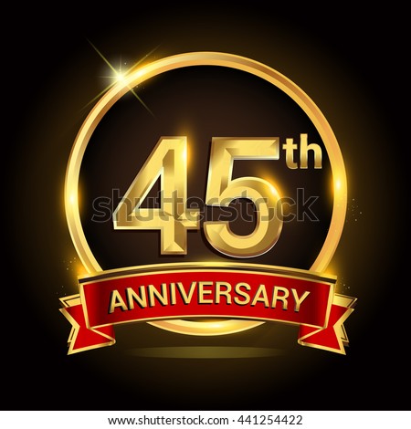 45th Golden Anniversary Logo Shiny Ring Stock Vector 441034858 ...