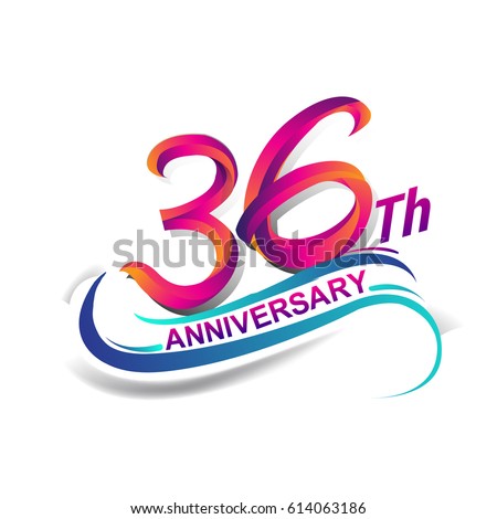 36 Years Anniversary Logo Colorful Geometric Stock Vector 482433838 ...
