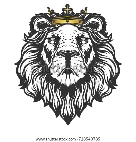 Download Lion Head Crownvector Illustration Stock Vector 728540785 ...