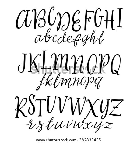 Download Vector Hand Drawn Alphabet Handwritten Script Stock Vector ...