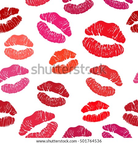 Vector Seamless Background Lips Prints Stock Vector 94010314 - Shutterstock