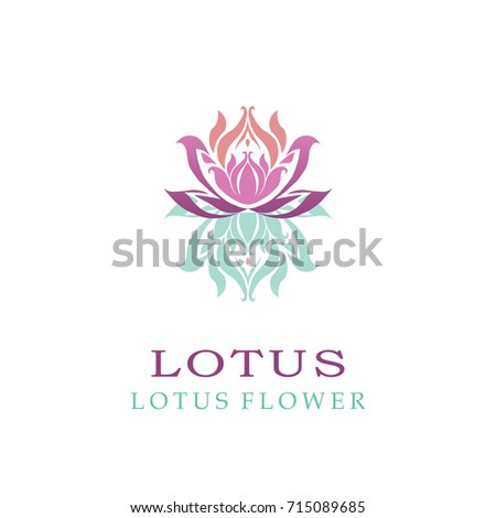 Lotus Flower Logo Water Lily Flower Stock Vector 715089685 - Shutterstock