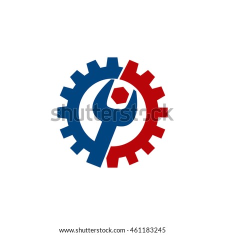 Wrench Gear Logo Stock Vector 461183245 - Shutterstock