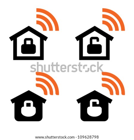 Open Closed Home Wireless Network Icons Stock Vector 109628798 ... Open Closed Home Wireless Network Icons Stock Vector 109628798 ...