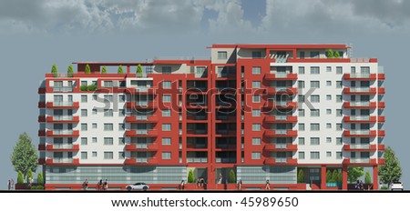 Apartment Building Front modern building front stock images, royalty-free images & vectors Apartment Building Front modern building front stock images, royalty-free images & vectors