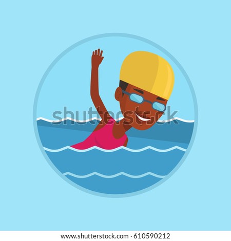 Young Swimmer Swimming Pool Funny Cartoon Stock Vector 164465342 - Shutterstock