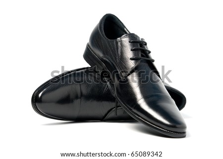 The black man's shoes isolated on white background.