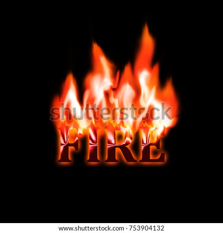 Word Fire Surrounded By Flames Stock Illustration 55605184 - Shutterstock