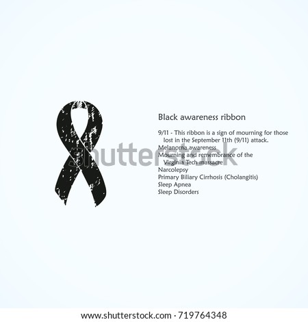 awareness ribbon painted black 9 11 stock vector royalty free