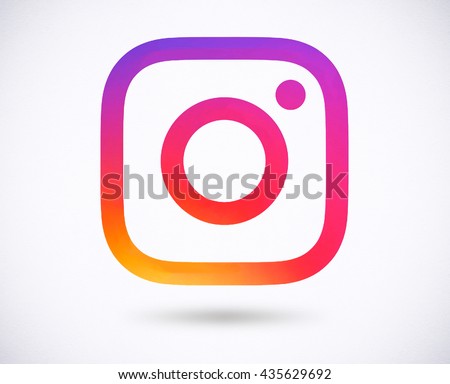 BANGKOK, THAILAND - May 14, 2016 - New Instagram logo 2016 camera icon symbolic with colorful new design, Printed on white paper. Instagram is a popular social networking for sharing photos and videos