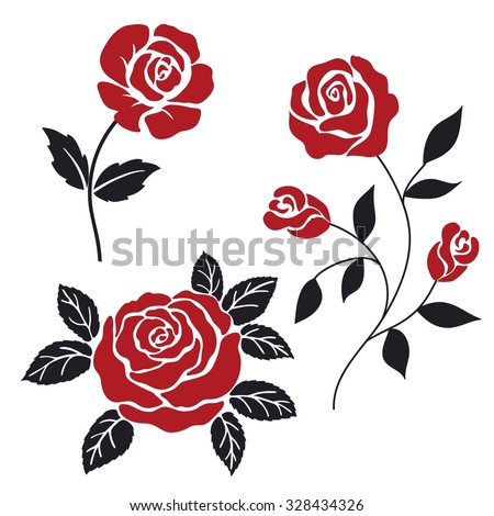 Pencil Sketch Rose Stock Vector 220184044 - Shutterstock