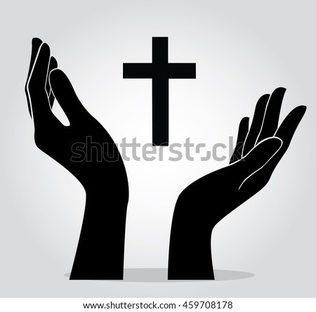 Hands Holding Cross Stock Vector 459708178 - Shutterstock