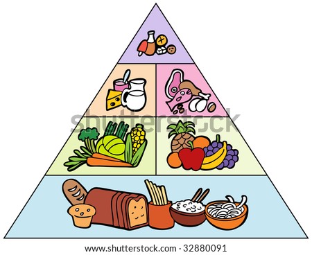Cartoon Food Pyramid Stock Vector 32880085 - Shutterstock