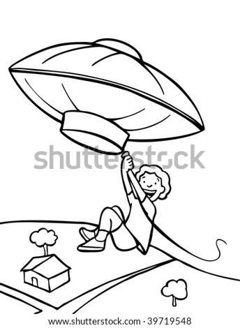 Coloring Page Outline Cartoon Joyful Boy Stock Vector 332628323