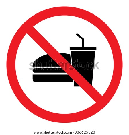 No Food Drinks Allowed Icon Vector Stock Vector 386625328 - Shutterstock