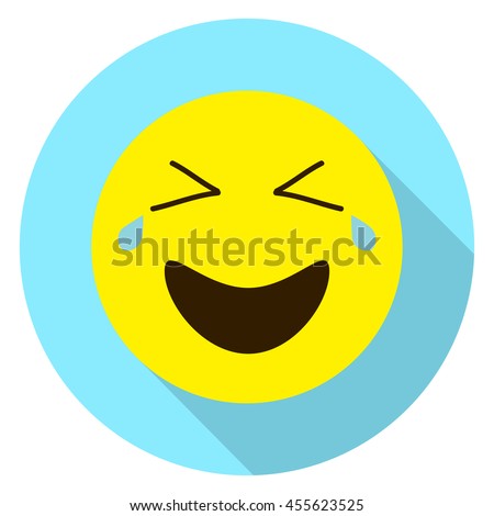 Emoticon Laughing Face Emoji Isolated Vector Illustration On White Background Long Emoticon Laughing Face Emoji Isolated Vector Illustration On White Background Long
