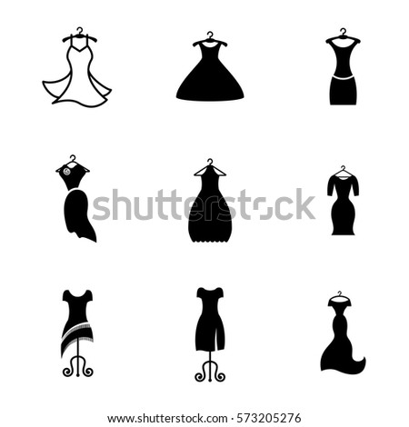 Silhouette Woman Fashion Clothes Dress Icon Stock Vector 296030660 ...