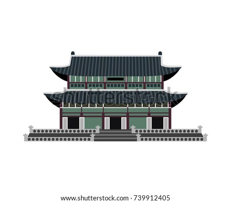 Traditional Building Icon On White Background Stock Vector 739912405 ...