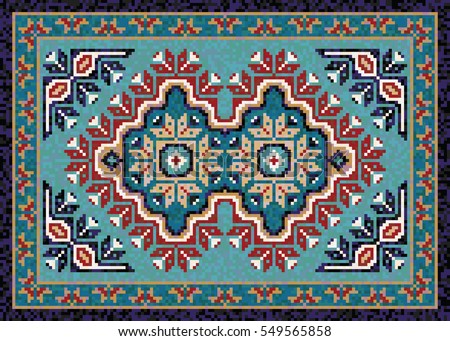 the machinery packaging co b&b Rug Colorful Folk Stock Mosaic Traditional Navajo Vector