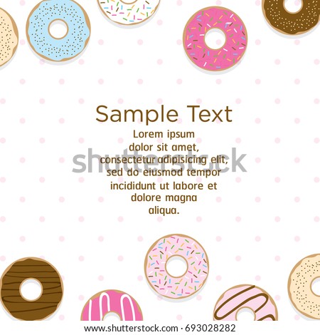 Template Design Donuts On Polka Dots Stock Vector 693028282 - Shutterstock