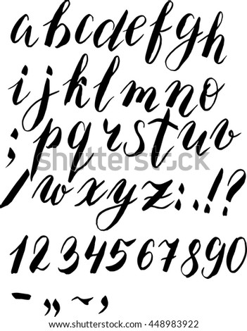 Vector Set Hand Drawn Font Alphabet Stock Vector 268583174 - Shutterstock