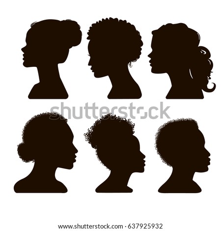 Afro Hair Silhouette Stock Images, Royalty-Free Images 