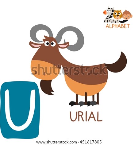 Cute Animal Zoo Alphabet Letter U Stock Vector 451617805 - Shutterstock
