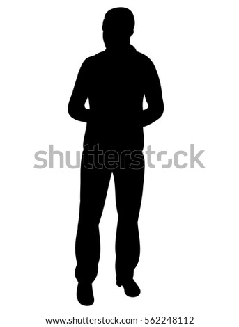 Vector Silhouette Man Standing Looking Away Stock Vector 162634556 ...