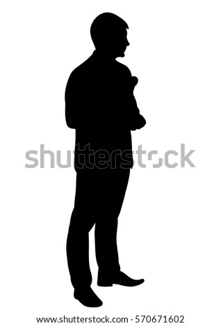 Silhouette Man Standing Vector Vector de stock570671602: Shutterstock