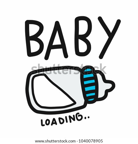 Download Baby Loading Word Milk Bottle Cartoon Stock Vector ...