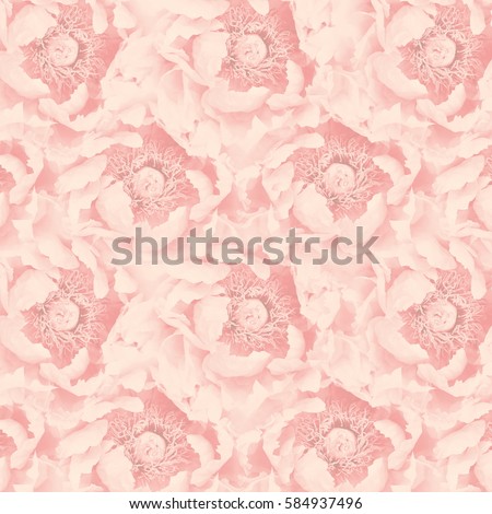 Summer blossoming peony collage , pastel and soft flower card