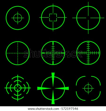 Set Vector Elements Icons Crosshairs Neon Stock Vector 422135863 ...