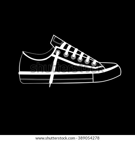 Sports Shoes Logo Sneakers Black White Stock Vector 389054278 ...