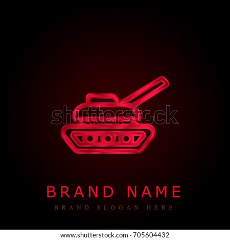 Tank red chromium metallic logo
