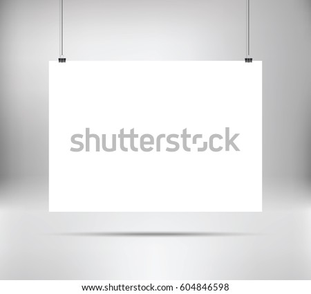 Download Empty White Vector Horizontal Poster Template Stock Vector ...