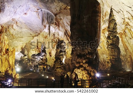 Quang Binh, Vietnam - 12th December 2016 - Paradise cave (or Thien Duong cave) is a cave in Phong Nha Ke Bang National Park, UNESCO's World Heritage Site