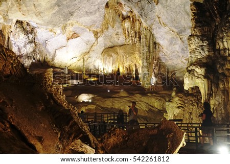 Quang Binh, Vietnam - 12th December 2016 - Paradise cave (or Thien Duong cave) is a cave in Phong Nha Ke Bang National Park, UNESCO's World Heritage Site