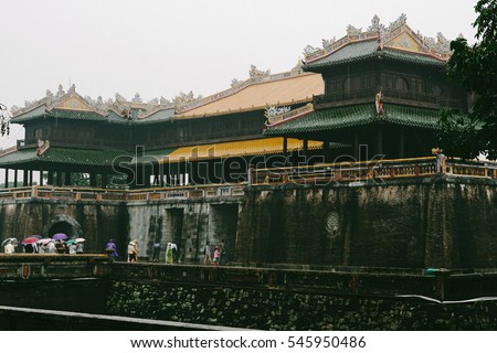 Hue, Vietnam - 10th December 2016 - Hue Imperial, a walled fortress and palace in the city of Hue, the former imperial capital of Vietnam. A well-known destination for travelers