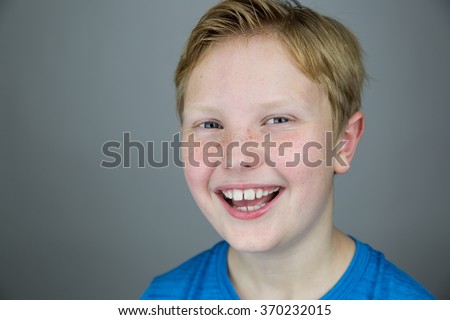 Young Boy Strawberry Blonde Hair Blue Stock Photo (Edit ...