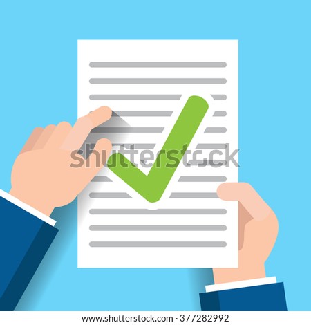 Hand Holding Magnifying Glass Document Paper Stock Vector 392108374