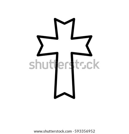 Christian Cross Icon Logo Modern Line Stock Vector ...