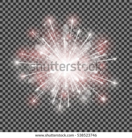 isolated vector fireworks on transparent background