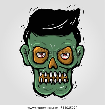 Vector Color Zombie Girl Illustration Stock Vector 294938225 - Shutterstock